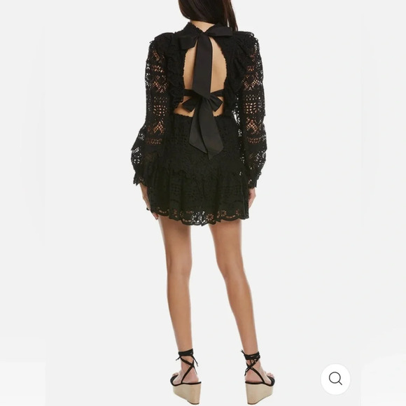 NWT Sea New York Patrizia Lace Open Back Mini Dress in Black Size 2 - Picture 5 of 9
